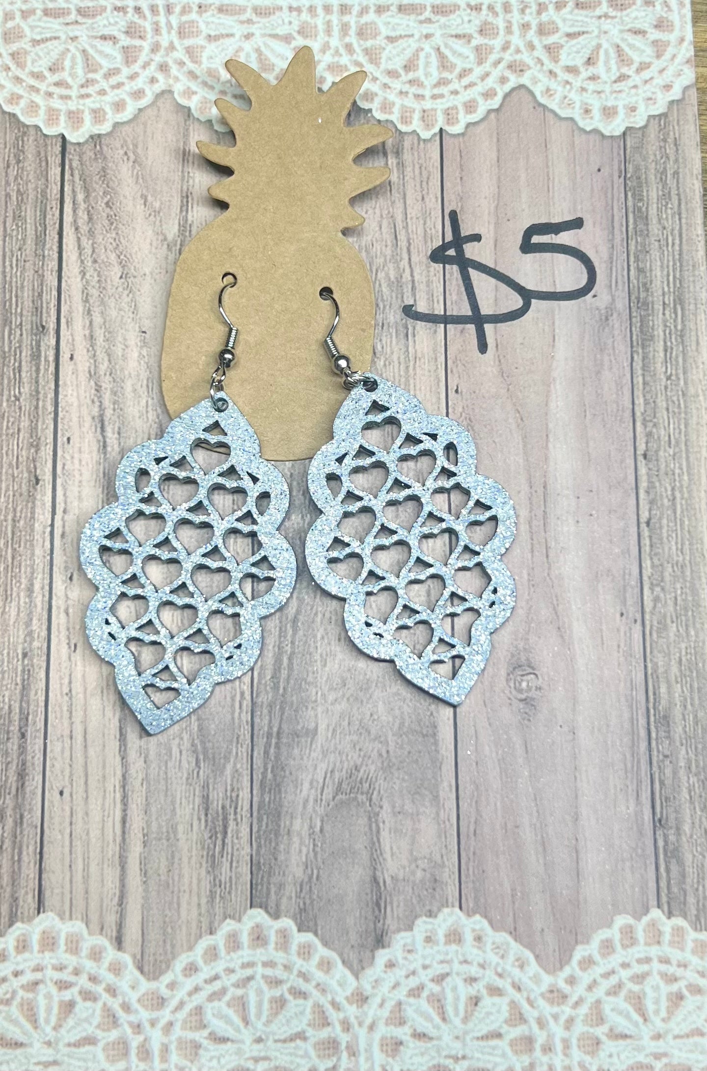 Silver Glitter Hearts