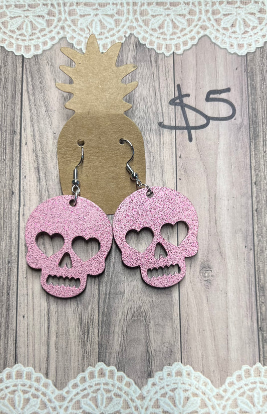 Pink Heart Skulls