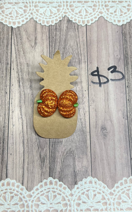 Glitter Pumpkin - Stud