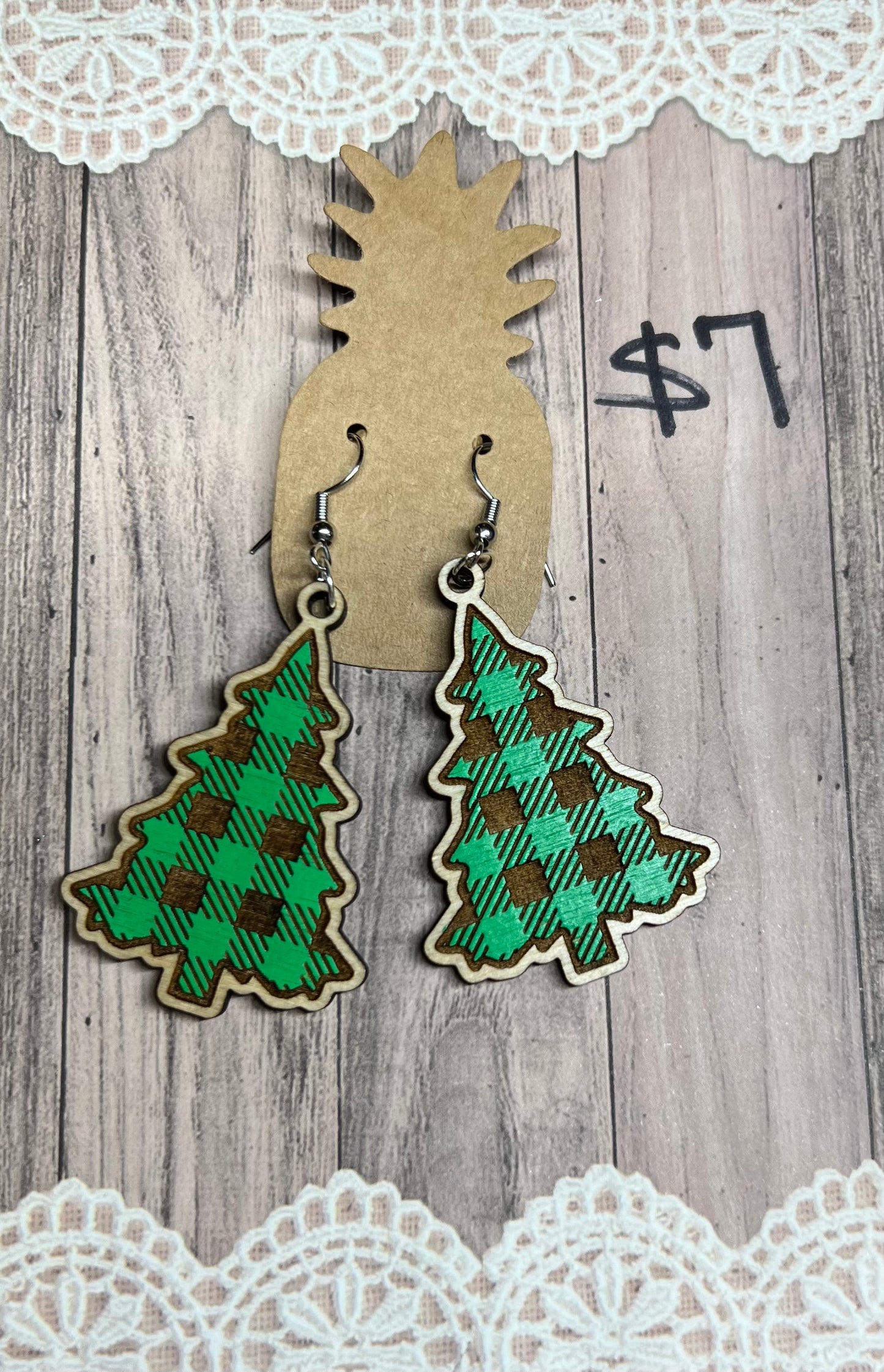 Green Plaid Trees